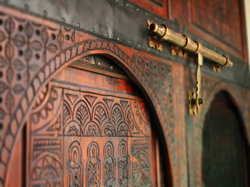 Hand carved door