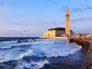 Hassan II Mosque during the suns