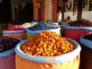 Moroccan painted flowers